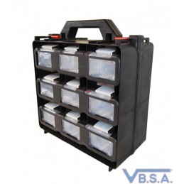 Clip storage tool box with 18 COMPARTMENTS