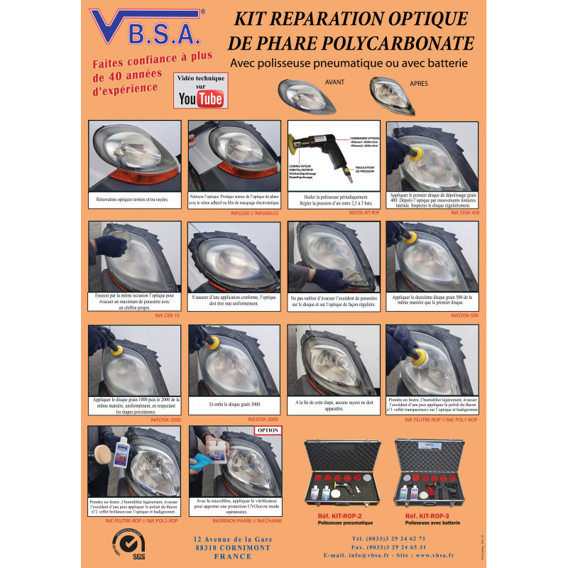 Trouver Kit De Reparation / Restauration D'Optiques De Phare Version  Batterie