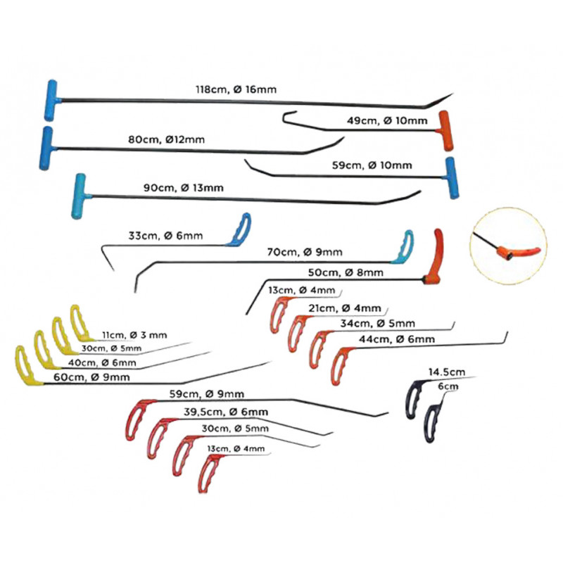 Stick-shaped dent removal system - 22 tools at VBSA France