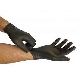 Black nitrile protective gloves (powder-free), thick, special for miscellaneous repairs at VBSA - France