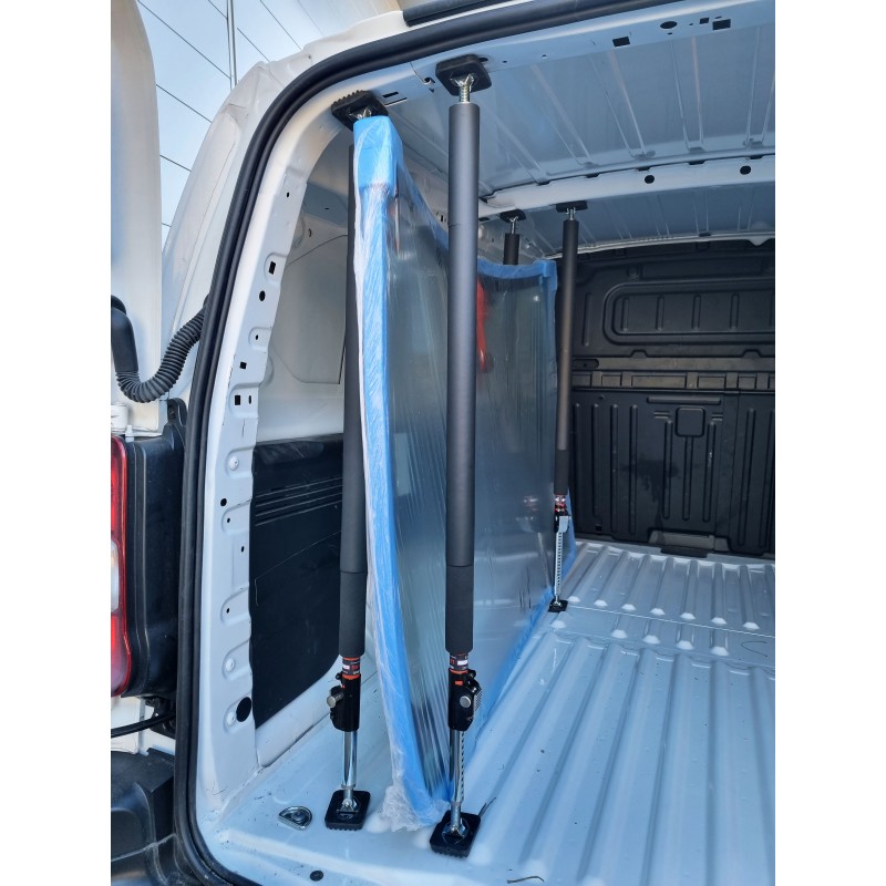 Professional extendable lashing bars for light commercial vehicles.