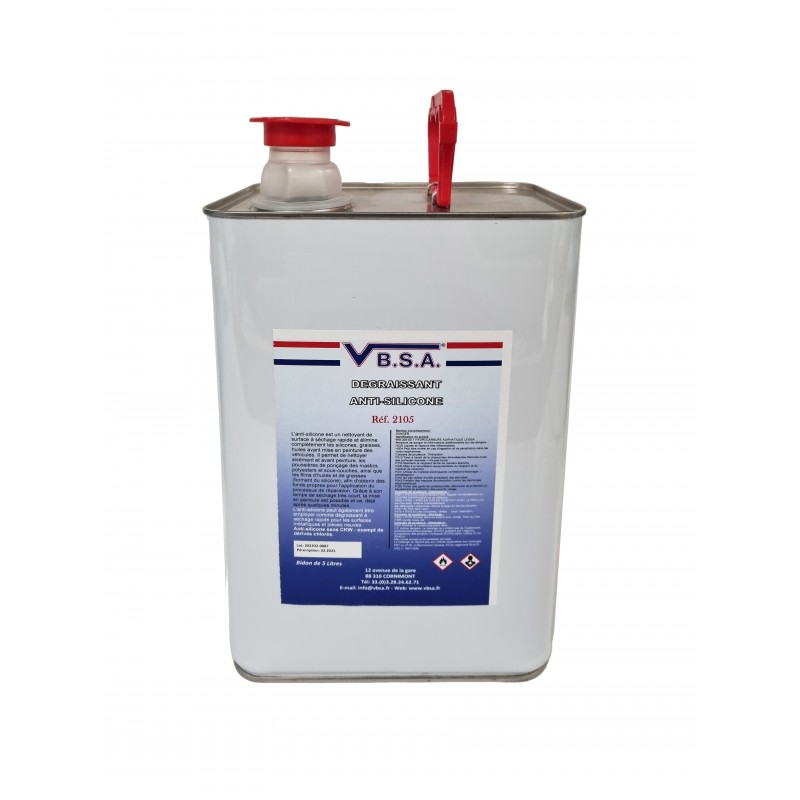 Dissolvant colle & dégraissant avant peinture 5L pour nettoyage carrosserie chez VBSA France