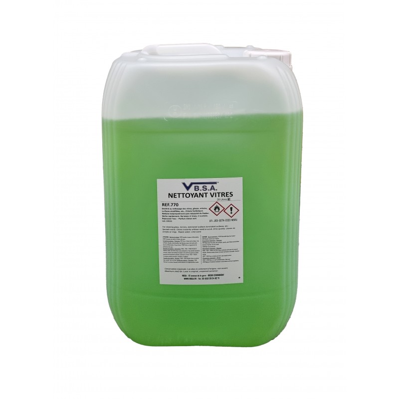 Foam windshield and window cleaner 20L. Mosquito remover. For industry, automotive and construction at VBSA - France