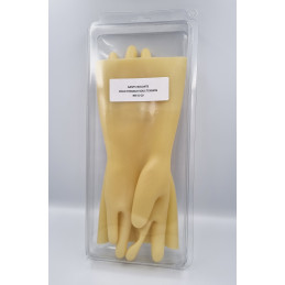 Natural latex insulating gloves, honey color, non-contoured cuff |France | VBSA