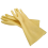 Natural latex insulating gloves, honey color, non-contoured cuff