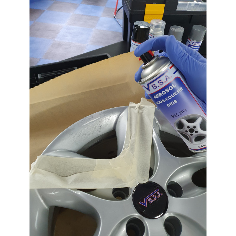 Kit Réparation Jantes Aluminium ALLONY - Vernis Et Mastic Pour Rayures Et Bosses, Poudre Argentée Incluse