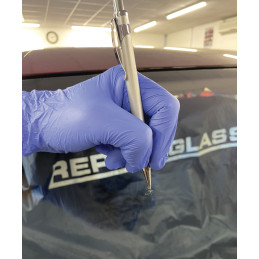 Carbide tip pen for removal of impurities from windshield impact at VBSA France