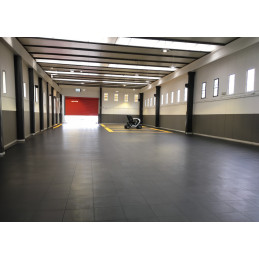 Self-locking PVC tiles for industrial floors, for garages, workshops, parking lots, etc. at VBSA - France