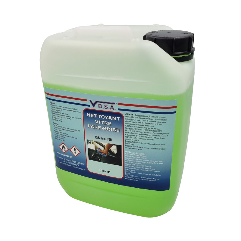 Foam windshield and window cleaner 5L. Mosquito remover. For industry, automotive and construction at VBSA - France