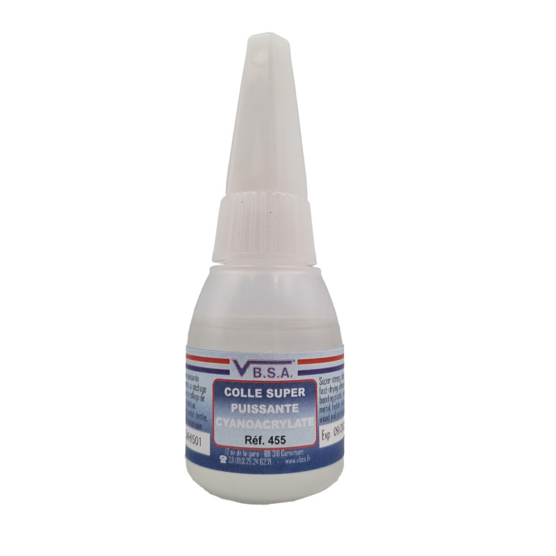 Super strong cyanoacrylate adhesive in 20g fast- curing bottle 455 from VBSA - France | Windshield bonding