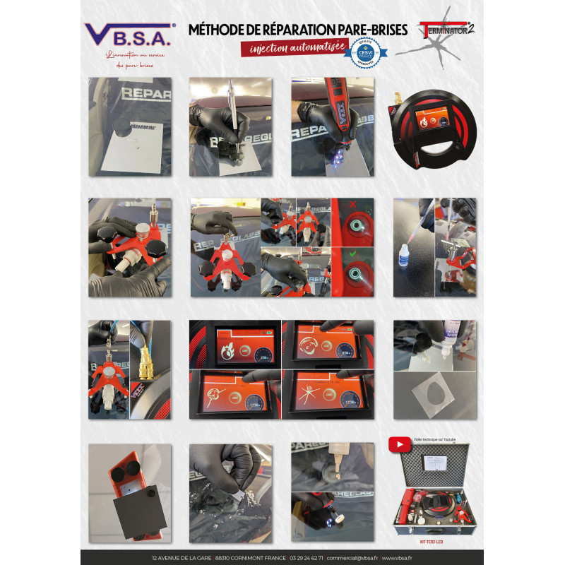 Poster TERMINATOR 2 automatic windshield impact repair process 50 x 70 cm at VBSA - France