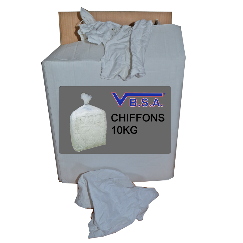 Boite De 10Kg De Chiffons Blancs Polyester Coton Tisse Produits carrosserie VBSA France