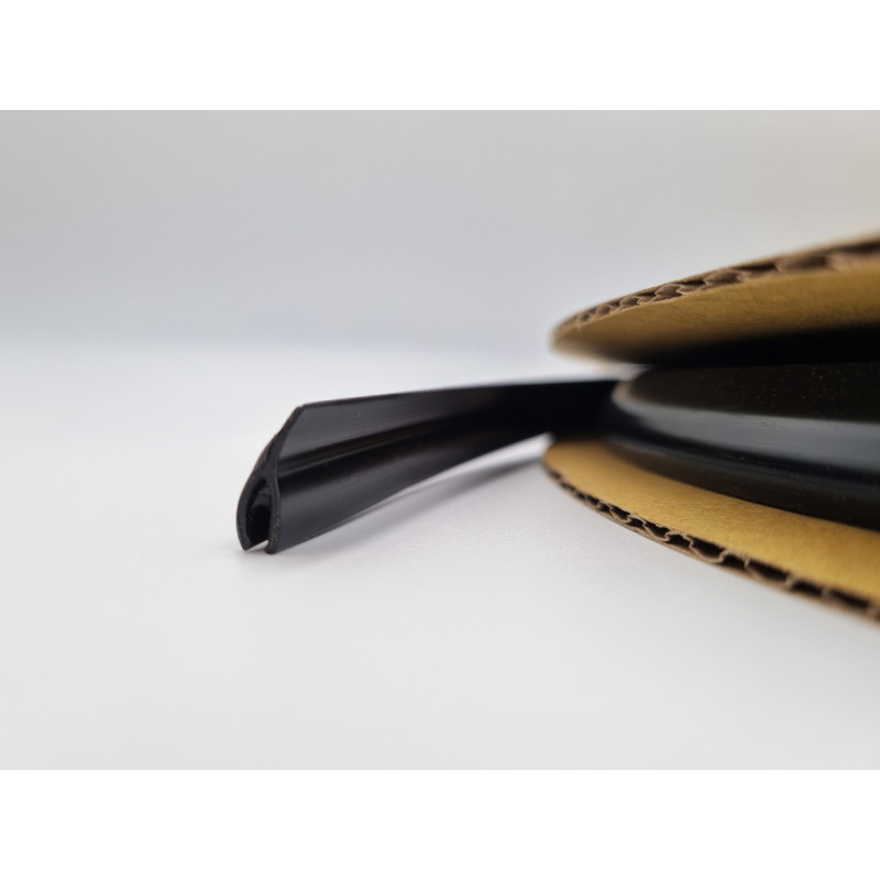 Joint De Pare-brise Auto 1.7 M - Bande Caoutchouc Noir, Profil En H, Adhésif Intégré, étanchéité Avant/arrière