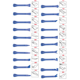 Set of 27 universal lever spatulas from VBSA France