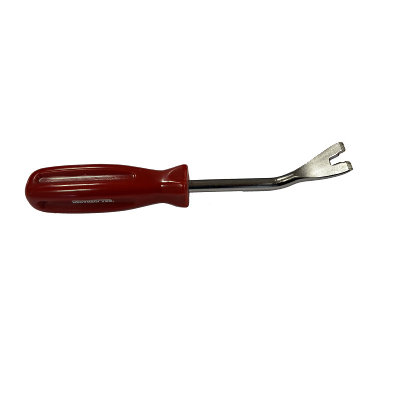 Spatule pour enlever les clips en plastique sur les revêtements de portes