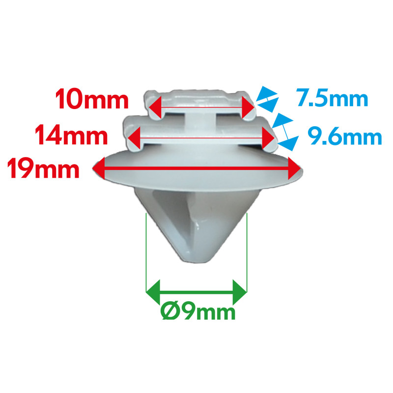 Bay window grille clips - CITROEN, PEUGEOT, RENAULT vbsa france