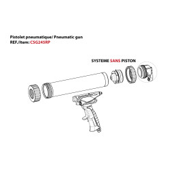 Pistolet à air - cartouche 310 ml et berlingot 400 ml chez VBSA France