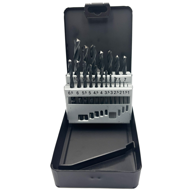 Set of 19 HSS drill bits, VBSA France