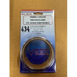 Üçgen piyano teli - 0,6 mm - 50 ml - N434 - Stok boşaltma vbsa fransa