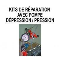 Windshield repair kits with a pressure/vacuum pump